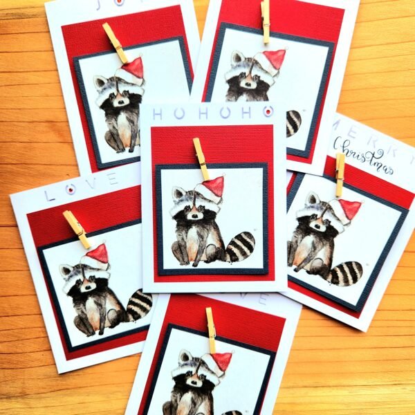 Christmas Raccoon – Greeting Card
