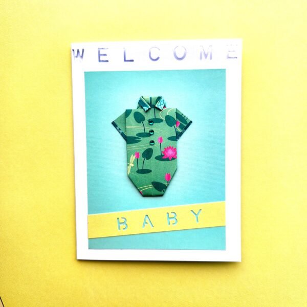 origami onesie baby card