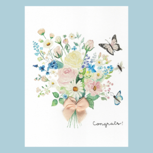 Bouquet with Bow – Greeting Card Bouquet with Bow – Greeting Card