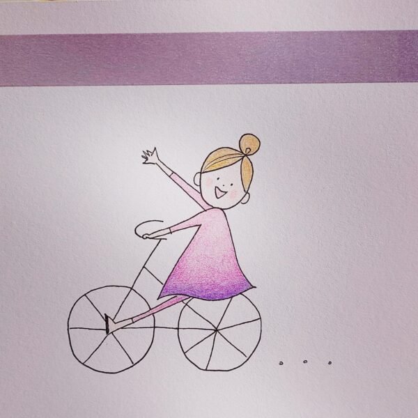 Girl on a Bike – Greeting Card