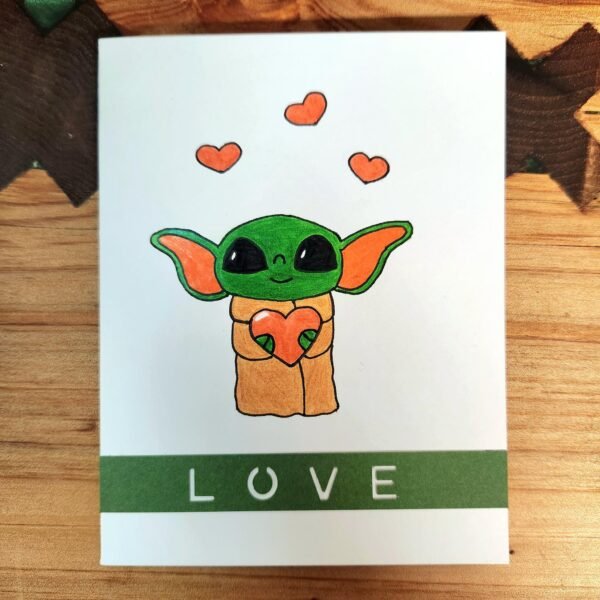 Green Alien – Greeting Card