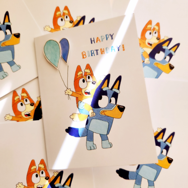 Dogs with Balloons – Greeting Card