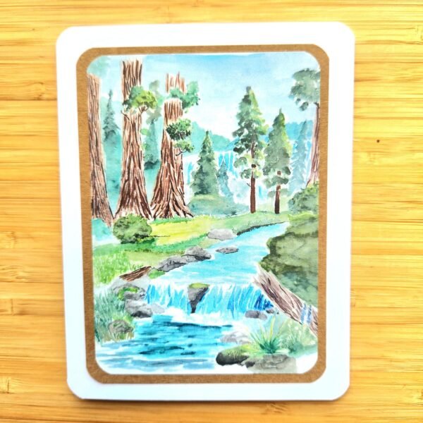 Sequoia Forest with River – Greeting Card