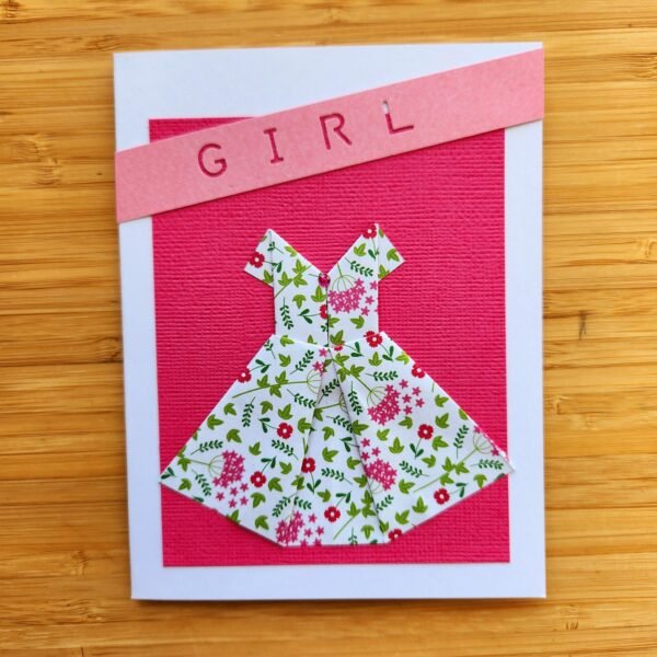 Origami Dress Baby Girl – Greeting Card - Image 6