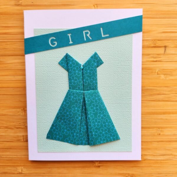 Origami Dress Baby Girl – Greeting Card - Image 5