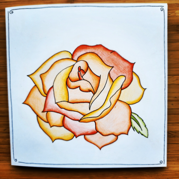 Orange Rose – Greeting Card
