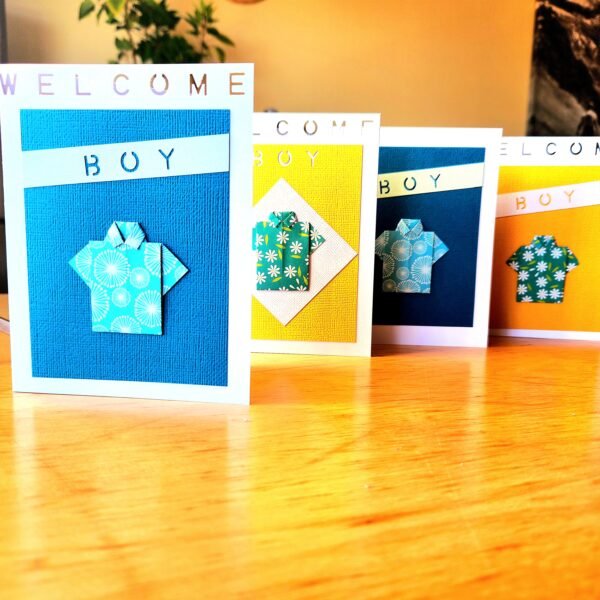 origami shirt baby card