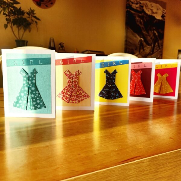 origami dress greeting card