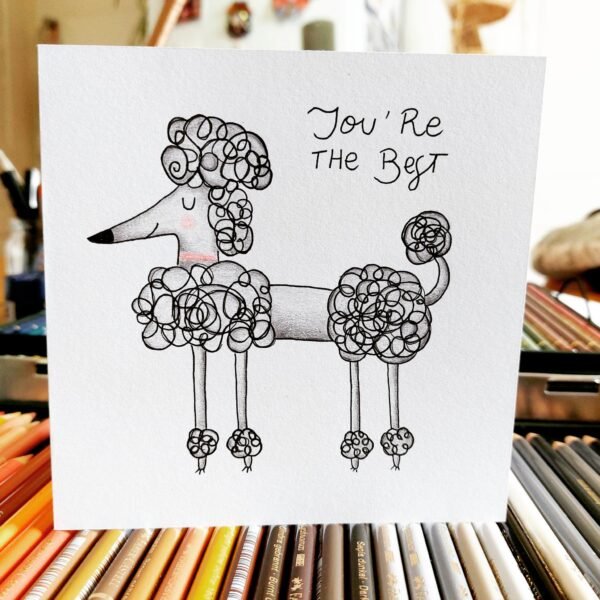 Curly Dog – Greeting Card