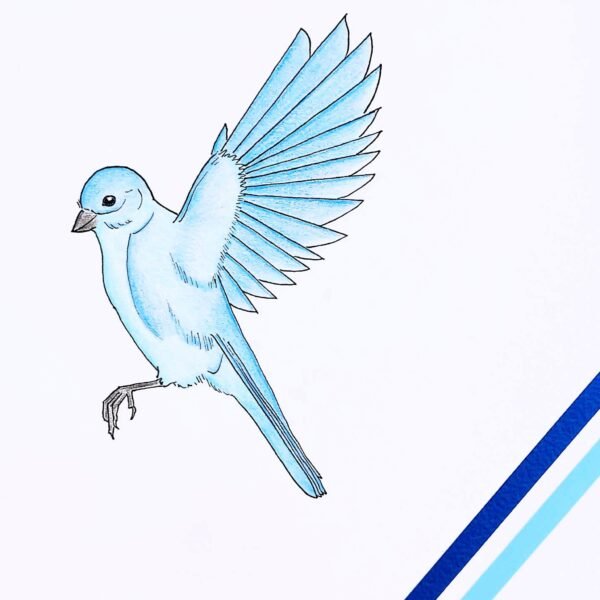 Blue Songbird – Greeting Card