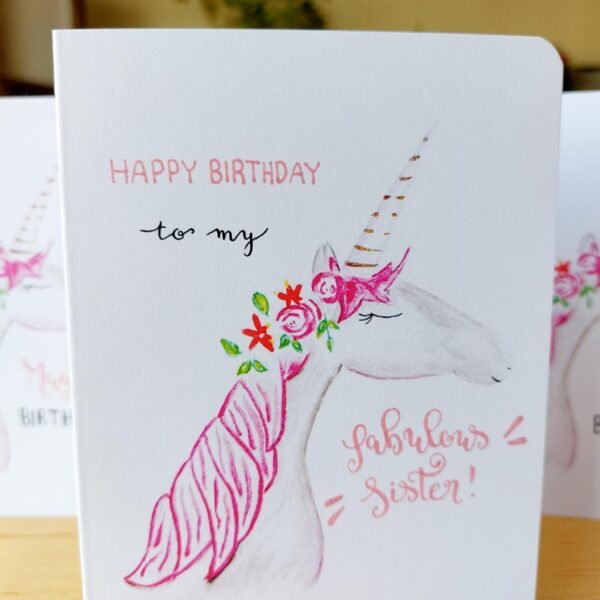 Minimalist Unicorn – Greeting Card - Image 5