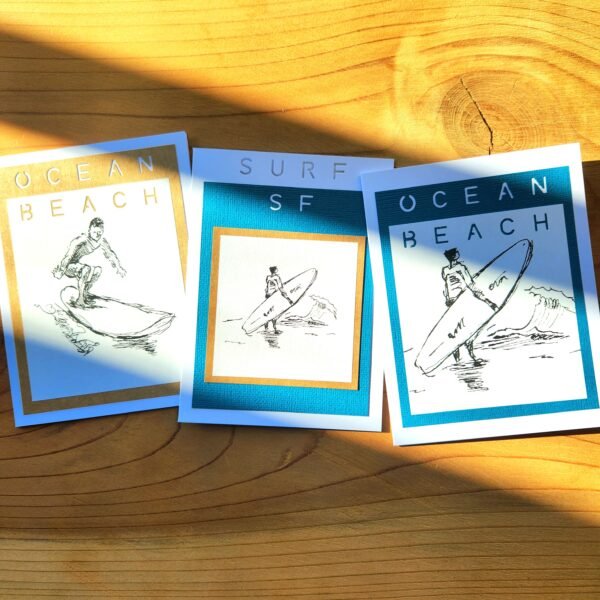 Minimalist Surfer – Greeting Card - Image 2
