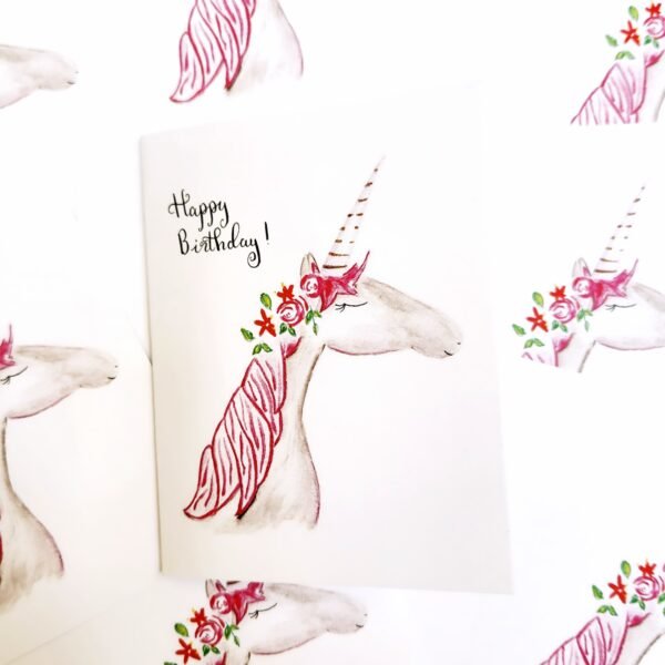 Minimalist Unicorn – Greeting Card