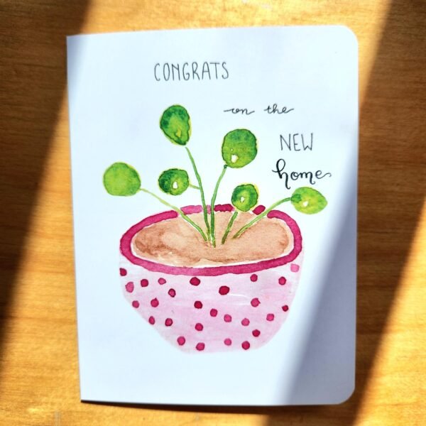 Pink Polka Dot Plant – Greeting Card - Image 3