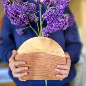 redwood wooden vase