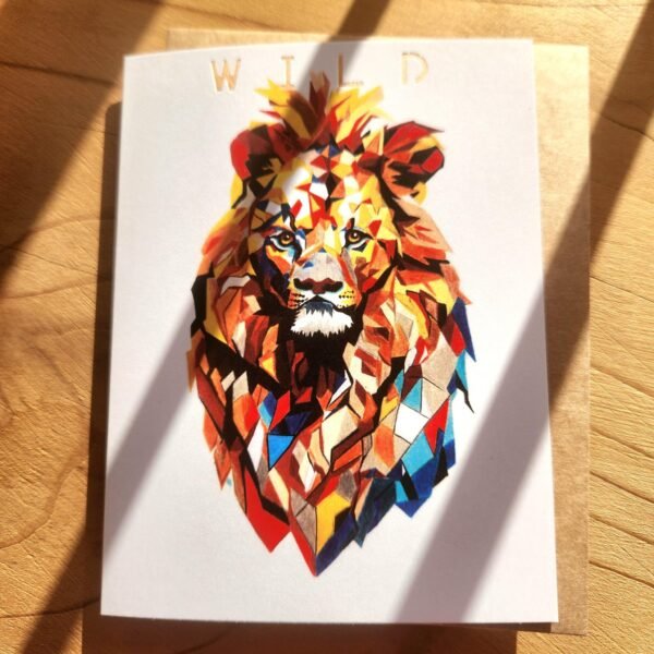 Geometric Lion – Greeting Card - Image 3