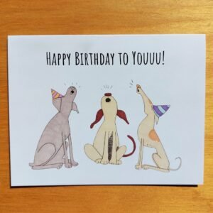 Howling Birthday Dogs – Greeting Card