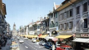 Grand-Rue in Morges during the 1960s — today, it’s a pedestrian street.