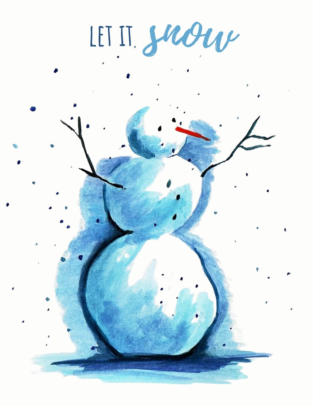 Snowman “Let It Snow” — Printable Download