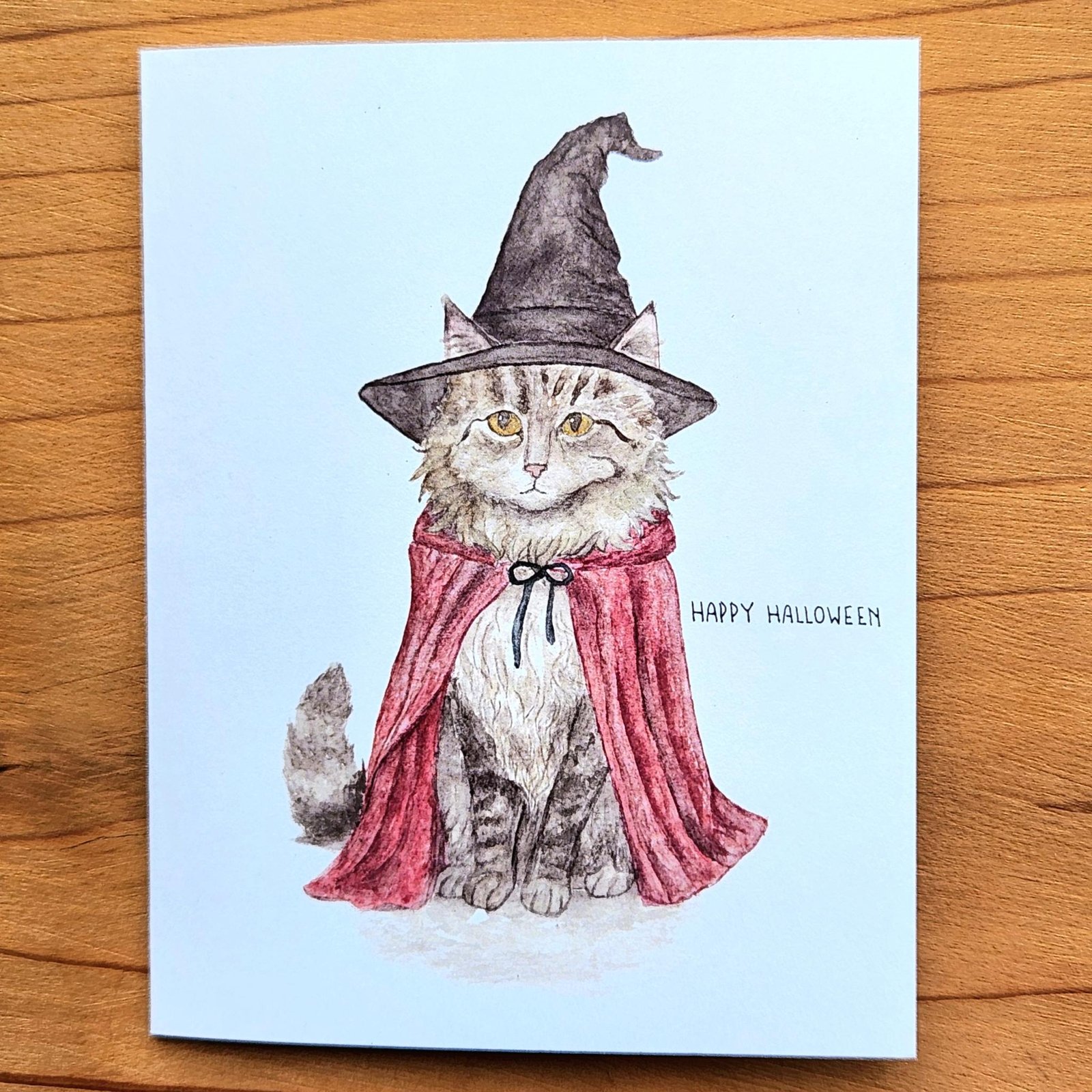 witch cat halloween greeting card