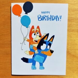 Bluey with Balloons – Birthday Card