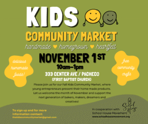 Kids Community Market – November 1st