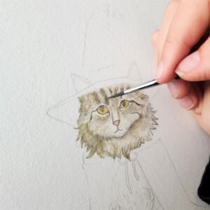 cat watercolor