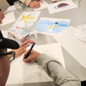 Light sketches helped them plan their paintings.