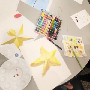 watercolor christmas star