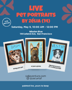 Live Pet Portraits by Zélia mission blue san francisco