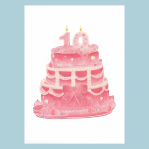 Celebration Cake for 10 Years – Greeting Card