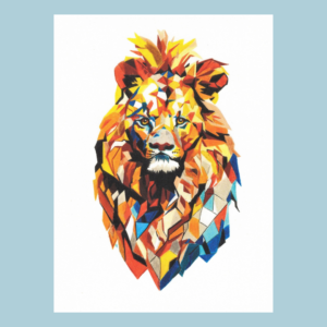 Geometric Lion – Greeting Card