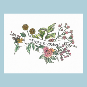 Floral Banner – Greeting Card