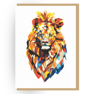 Geometric Lion – Greeting Card