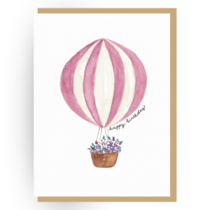Hot Air Balloon with Flowers – Greeting Card Hot Air Balloon with Flowers – Greeting Card