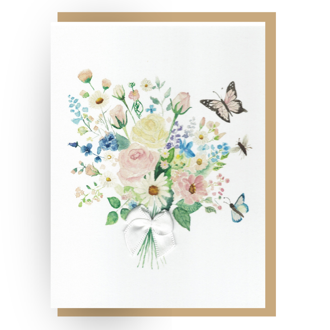 Bouquet with Bow – Greeting Card