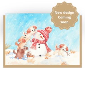 Naughty Puppy & Snowman – Christmas Card